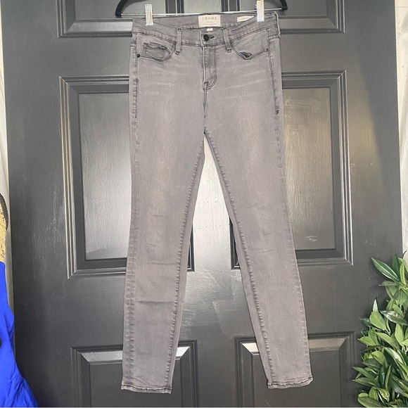 Frame Denim Le Skinny De Jeanne Washed Out Grey-Black Jeans Size 29